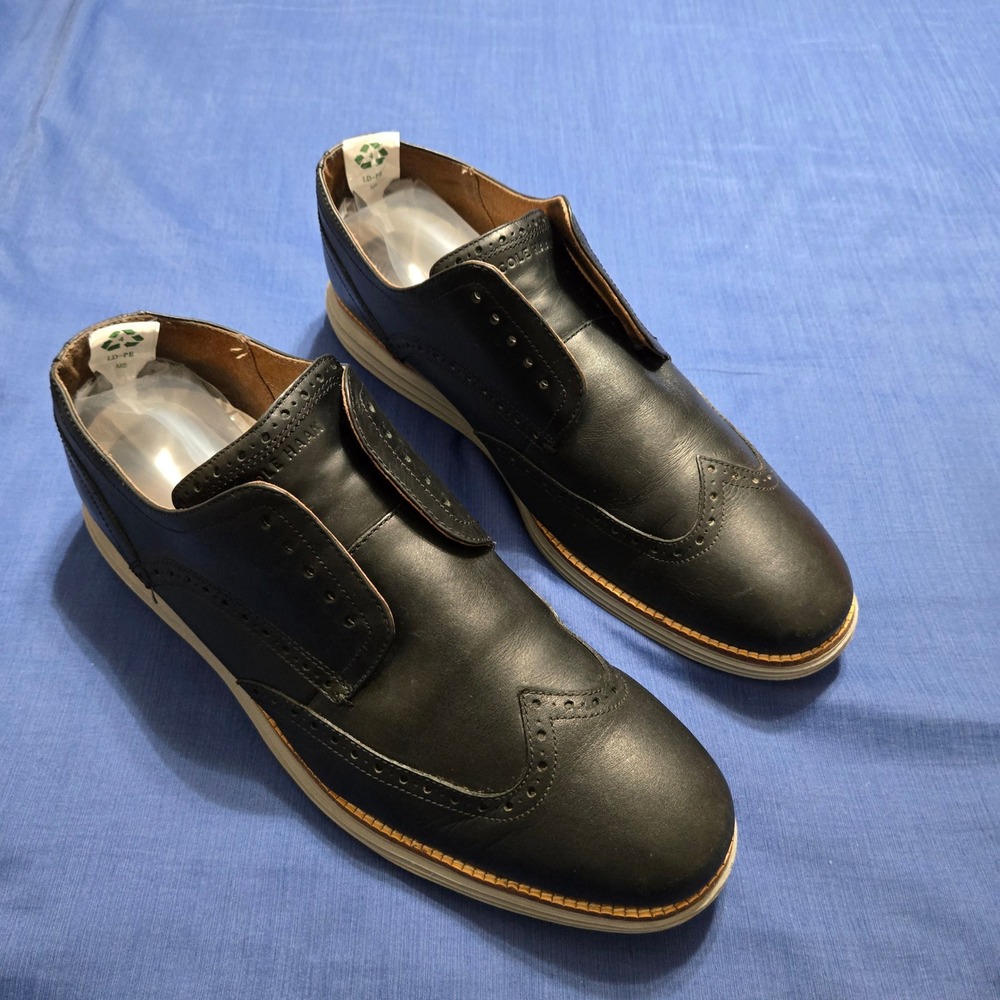 Cole Haan OriginalGrand Wingtip Oxford Mens 14W Black Excellent Leather C26470